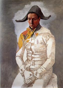Pablo Picasso : seated harlequin